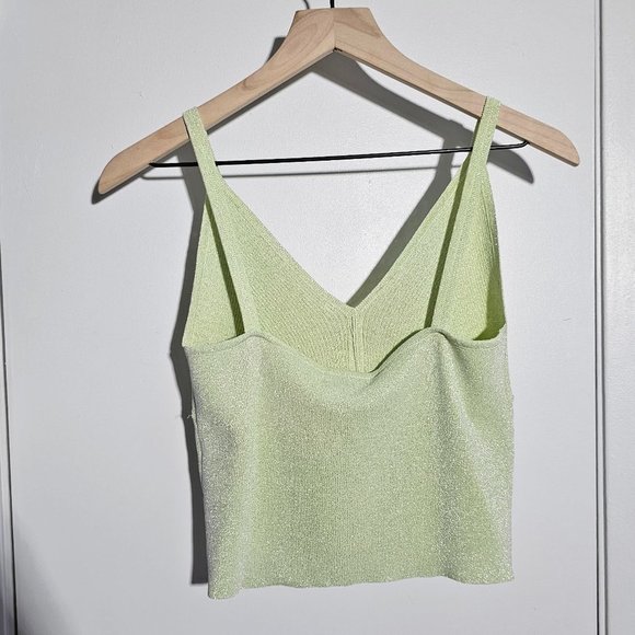 🏷️NWT SMF Knit Top w/ Lurex In Lime - Size Medium - Picture 6 of 12